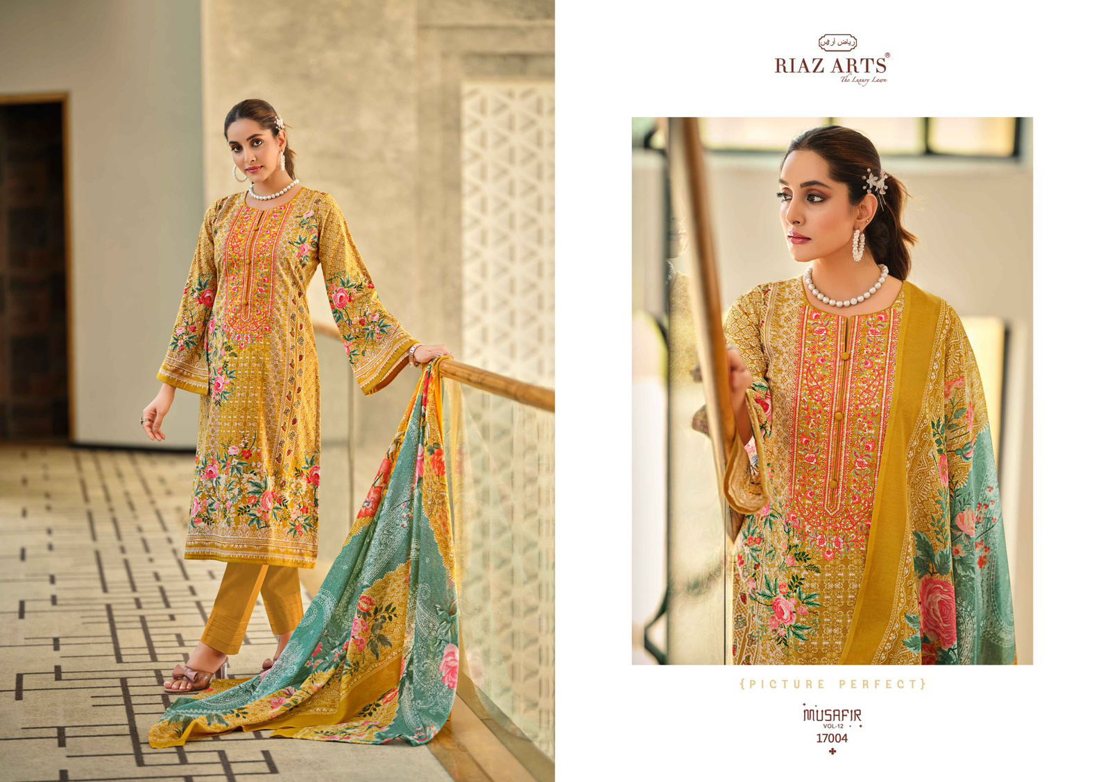 Musafir Vol 12 By Riaz Arts Printed Karachi Cotton Dress Material Wholesale Shop In Surat
